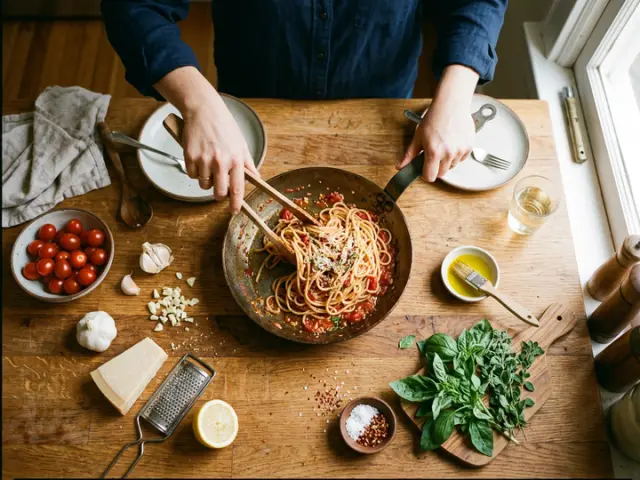 Cooking pasta at home
